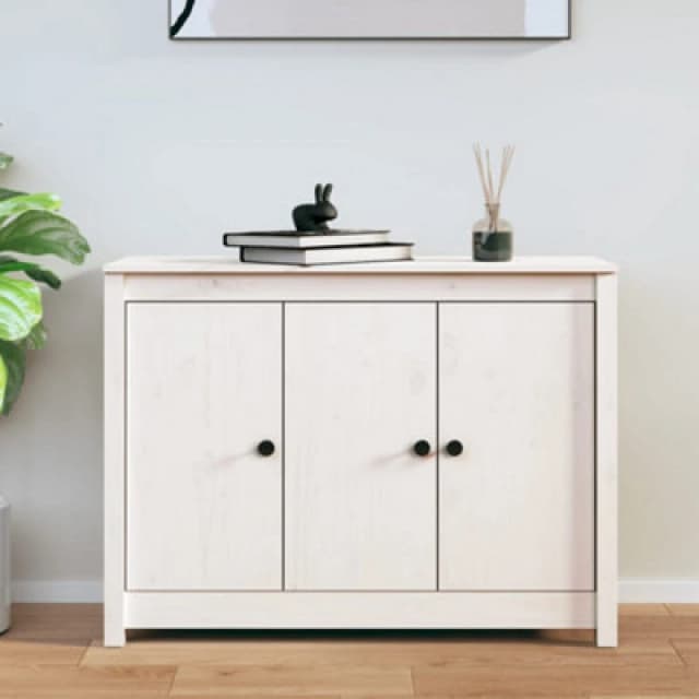 VIDAXL Sideboard White 100x35x74cm Solid Wood Pine vidaXL 8720287189336