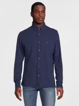Tommy Hilfiger Garment Dyed Pique Shirt - Navy Size M Men