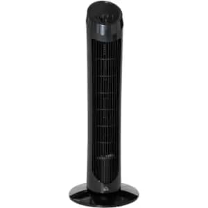 HOMCOM 30" Tower Fan Noise Reduction Wind 3-Level Cool ABS Indoor Black