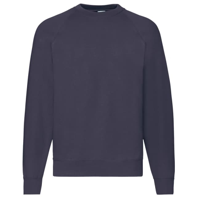 Fruit Of The Loom Fruit of the Loom Men Classic 80 20 Raglan Sweatshirt in Mid Navy Size: Small Mid Navy S Male 5063470709045