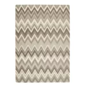 Zig Zag Carved Wool Rug