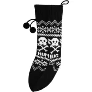 Christmas Shop Classic Knitted Fairisle Pattern Christmas Stocking (One Size) (Black/White) - Black/White