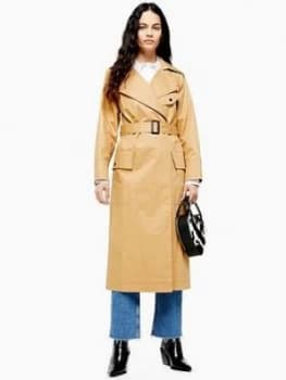 Topshop Belted Trench Coat - Camel