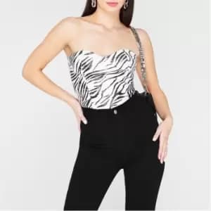I Saw It First ISAWITFIRST Zebra Print Strapless Bodysuit - Multi