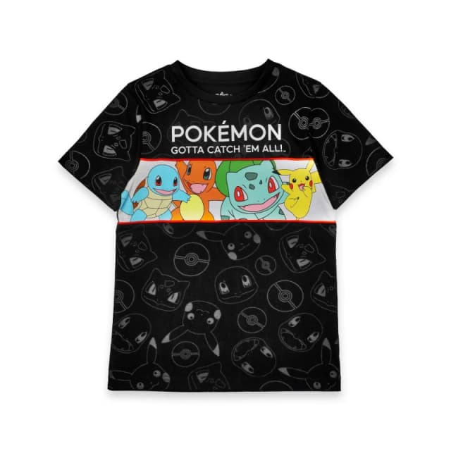 Pokemon Short Sleeved T-Shirt Black male