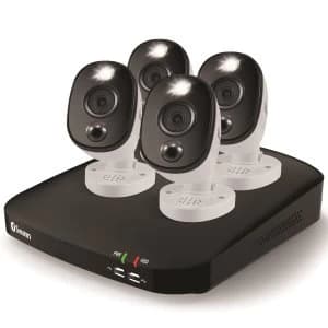 Swann CCTV System - 8 Channel 1080p DVR with 4 x 1080p Warning Light Bullet Cameras & 1TB - works with Google Assistant