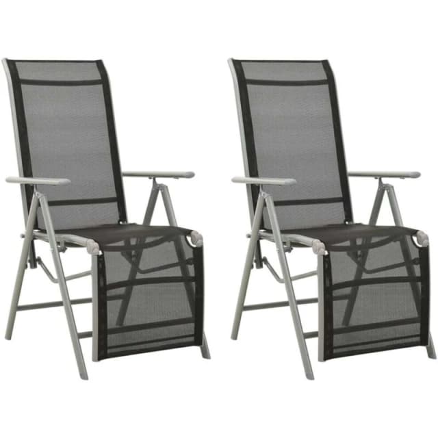 VIDAXL Reclining Garden Chairs 2 pcs Textilene and Aluminium Silver vidaXL 8720286108444