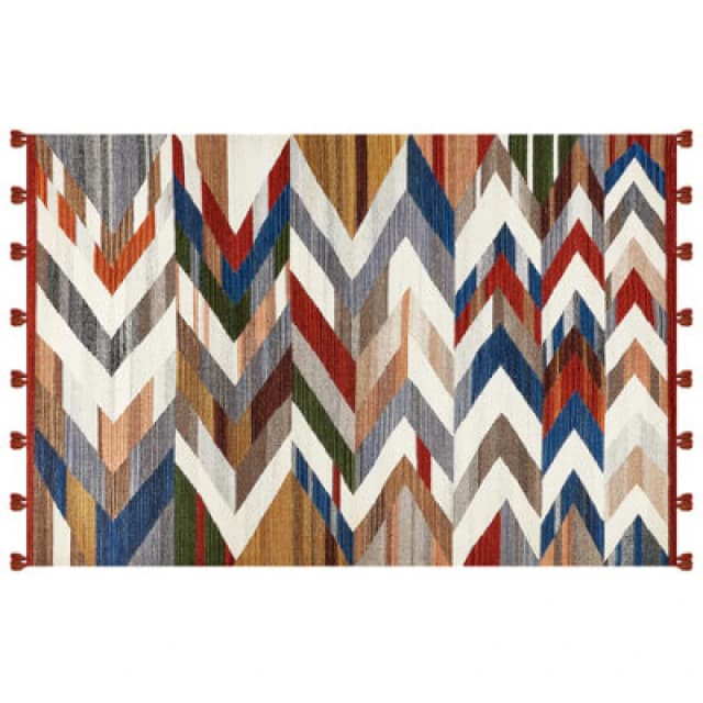 Beliani Rug Kanakeravan Multicolour 200 X 300 Cm Wool Kilim