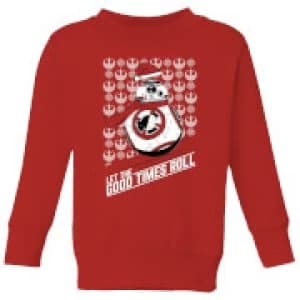 Star Wars Let The Good Times Roll Kids Christmas Sweatshirt - Red - 11-12 Years