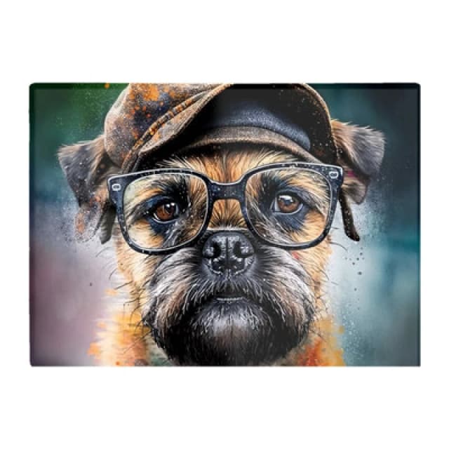Warren Reed Designer Border Terrier Dog Splashart Chopping Board