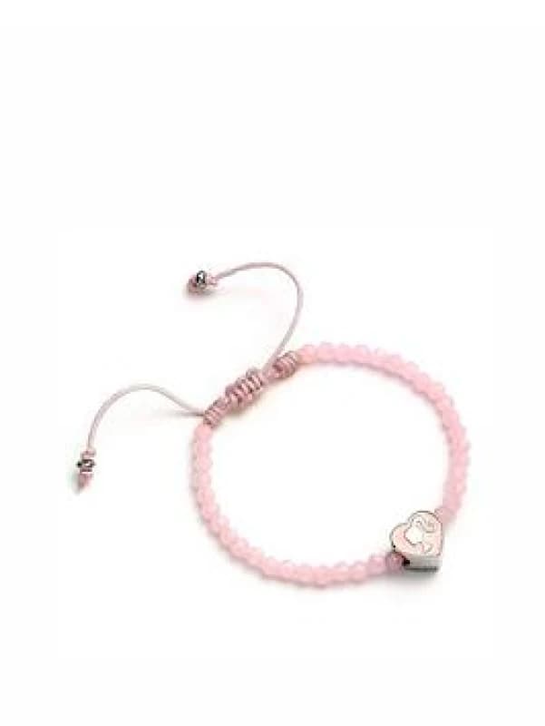 Pink Friendship Heart Shaped Bead Bracelet BMFB0007