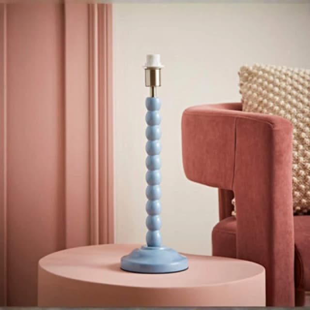 ValueLights Bobbins Powder Blue Table Lamp Base Light Blue