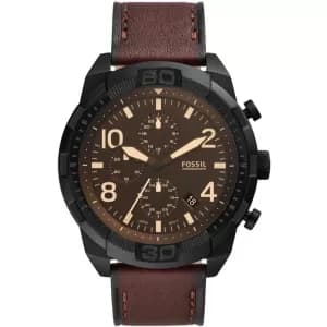 Fossil Men Bronson Chronograph Dark Brown Eco Leather Watch