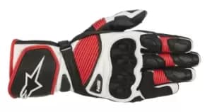 Alpinestars SP-1 v2 Motorcycle Leather Gloves, black-white-red Size M black-white-red, Size M