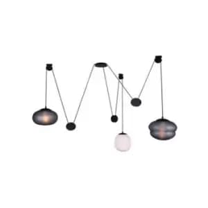Larissa Areteou Ceiling Cluster Pendant Light 5x E27 Max 20W Black Glass