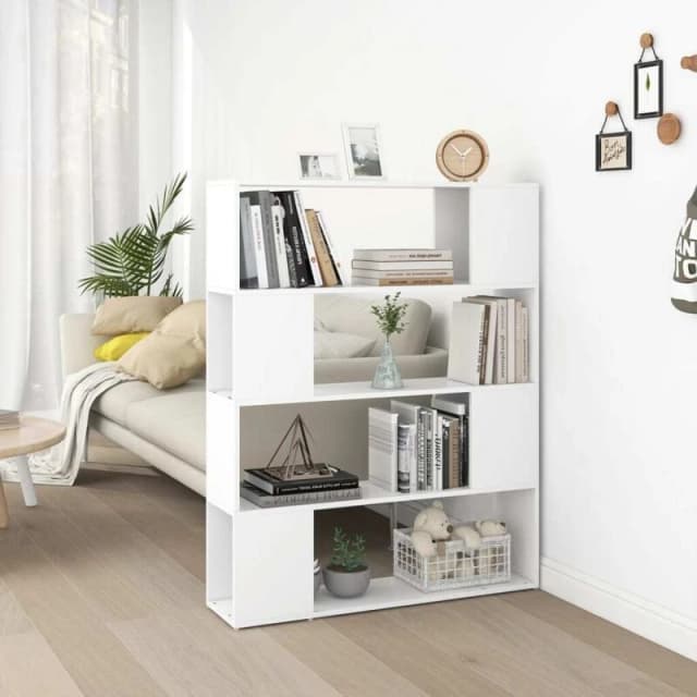 VIDAXL Book Cabinet Room Divider White 100x24x124cm Vidaxl 8720286651445
