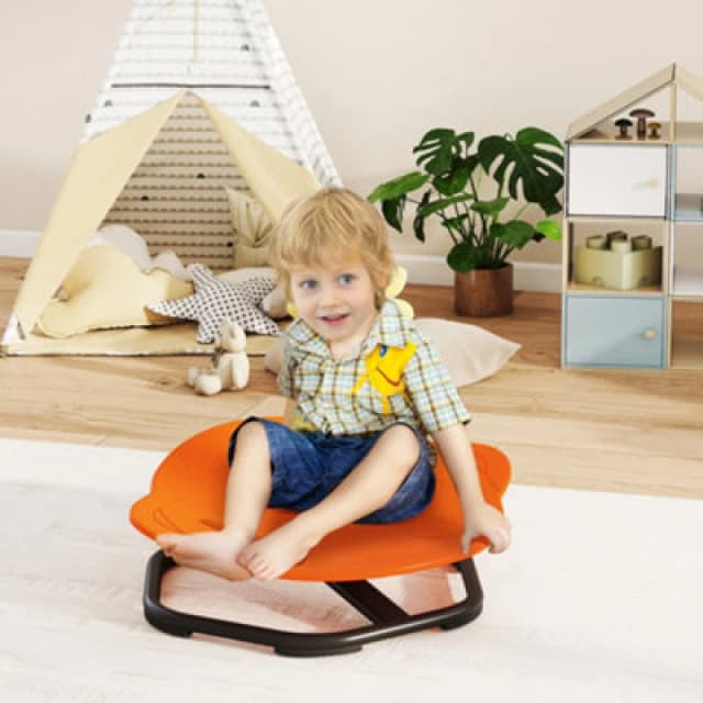 AIYAPLAY Planet-Shaped Kids Swivel Chair, Sensory Spinning Chair, Orange 331-091V00OG
