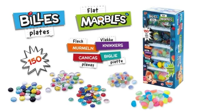 Buki Box of 150 Flat Marbles Size: 1 Pack Multicolor Unisex 1 Pack
