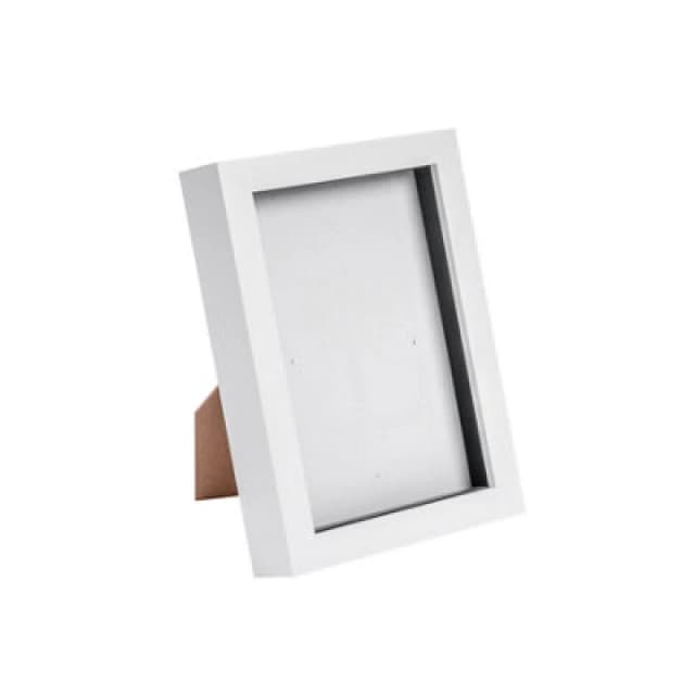 Nicola Spring 5 X 7" Photo Frame - White - 3D Photo Frame Picture Frame Box Portrait Display Case (20 X 15Cm)
