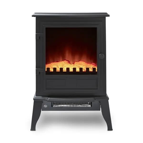 Warmlite 2KW Alloa Log Effect Fire Stove - Black
