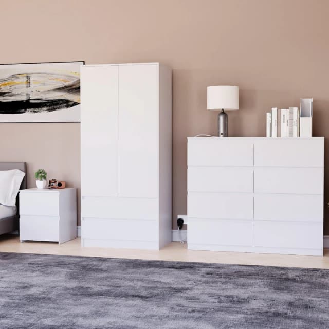 Lassic Vida Designs 3 Piece Denver Bedroom Set 5 White unisex One Size