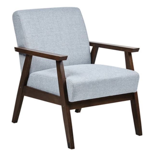 Beliani Retro Armchair Asnes Fabric Grey