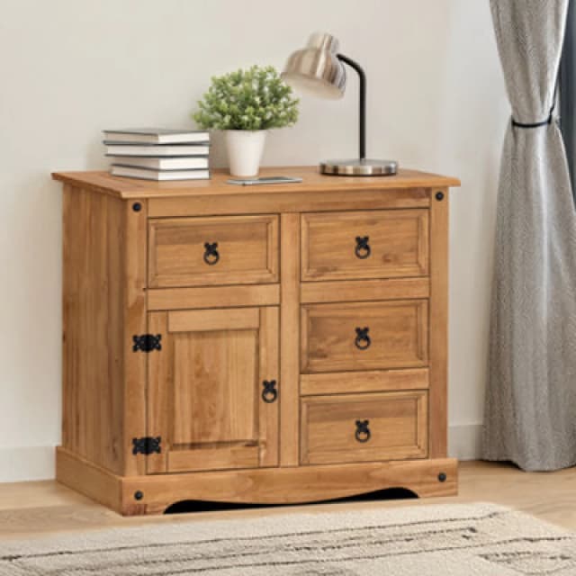Mercers Furniture Corona Small 1 Door 4 Drawer Sideboard