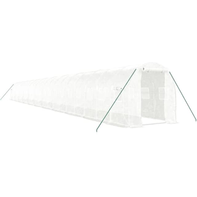 vidaXL Greenhouse with Steel Frame White 44 m 22x2x2 m, White 3188037