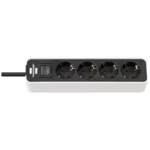 Brennenstuhl 1153240020 Power strip (+ switch) 4x White, Black PG connector