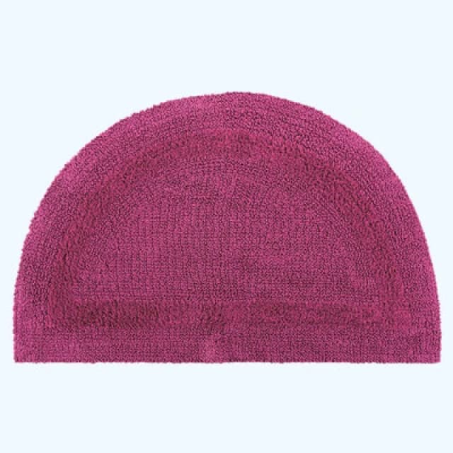 Homescapes Luxury Reversible Semi Circle Bath Mat - Raspberry