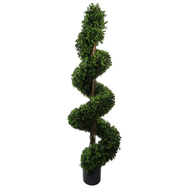 Leaf 150cm Sprial Buxus Artificial Tree UV Resistant Outdoor Green