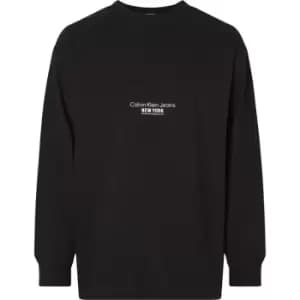 Calvin Klein Jeans Motion Floral Graphic Ls Tee - Black