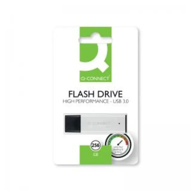 Q - Connect Black/Silver USB 3.0 High Performance 256GB Flash Drive KF11510