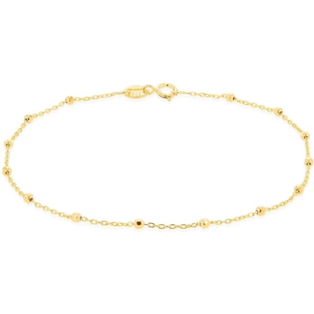 Be You 9ct Gold Diamond Cut Ball Trace Bracelet Yellow Gold female 7in