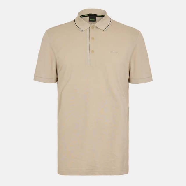Boss Mens HBG Paule 4 Polo Shirt, Premium Craftsmanship Light Beige male S