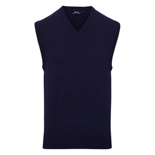 Premier Premier Men Knitted Sleeveless Sweater Vest in Navy Size: X-Small Navy XS Male 5063425958184