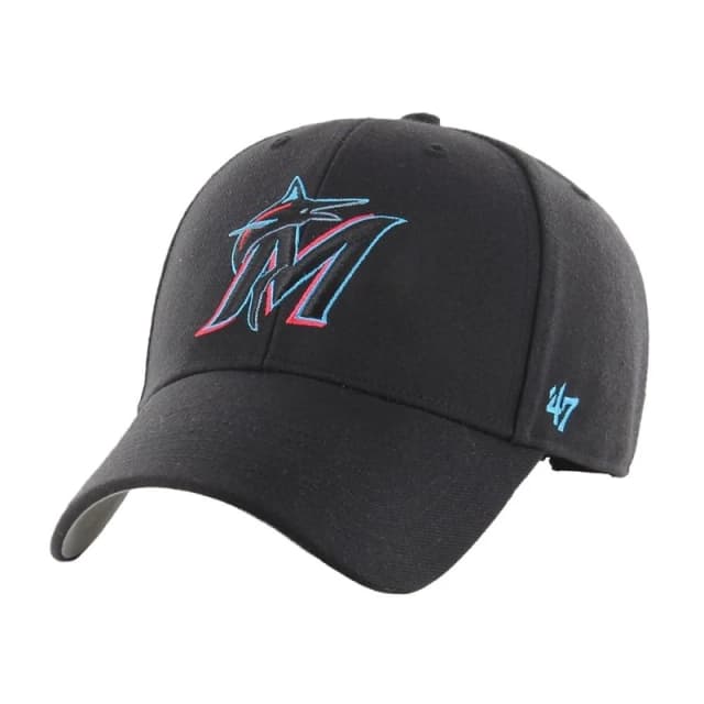 Miami Marlins Mens MVP 47 Baseball Cap in Black Male One Size