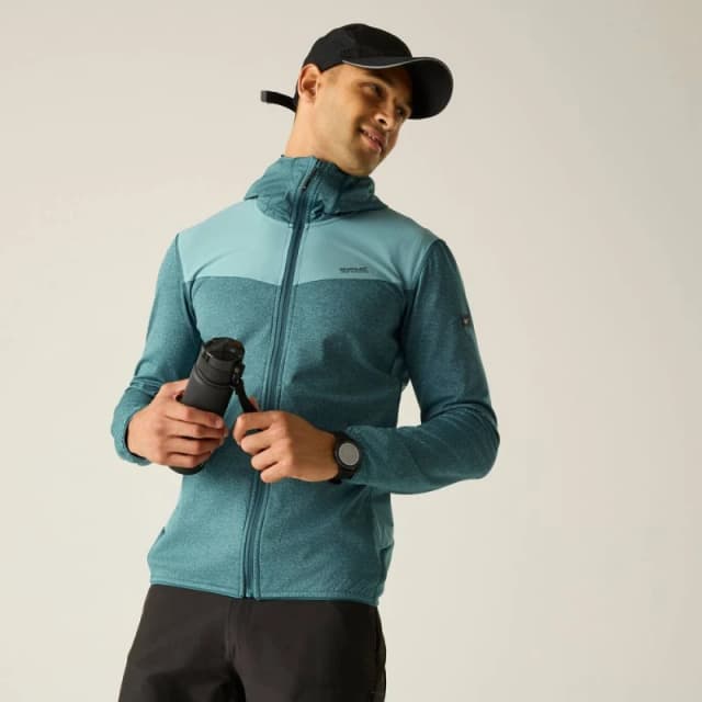 Regatta Mens Finchdale Marl Full Zip Hooded Midlayer in Mint Size: Medium Mint Male M