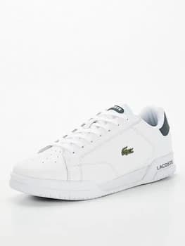 Lacoste Twin Serve Leather Trainers - White, Size 7, Men