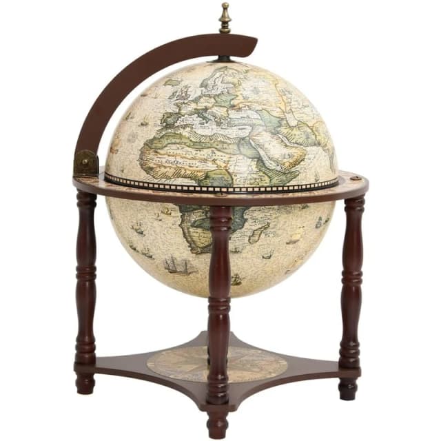 VIDAXL Globe Bar Wine Stand Brown Solid Wood Eucalyptus Vidaxl 8720286970737