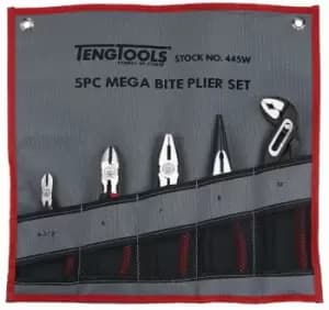 Teng Tools 445W 5 PC Mega Bite Plier Set In Wallet
