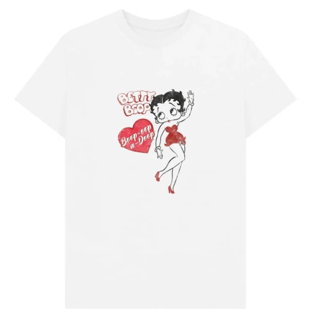 Betty Boop Mens Oop-A-Doop T-Shirt in White Size: Small White Male S