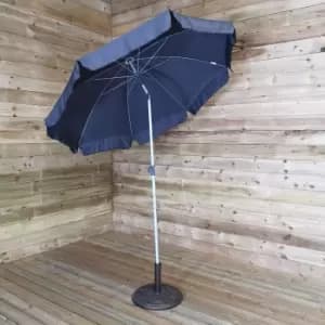 200cm Parasol Umbrella with Tilt Action in Dark Grey for Garden or Patio