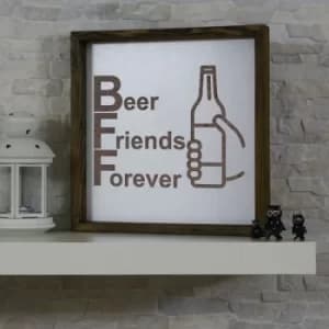 KZM018 Brown White Decorative Framed MDF Painting