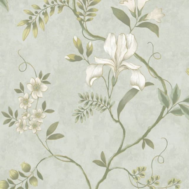 Dancing Iris Wallpaper Duck Egg Rasch 100128