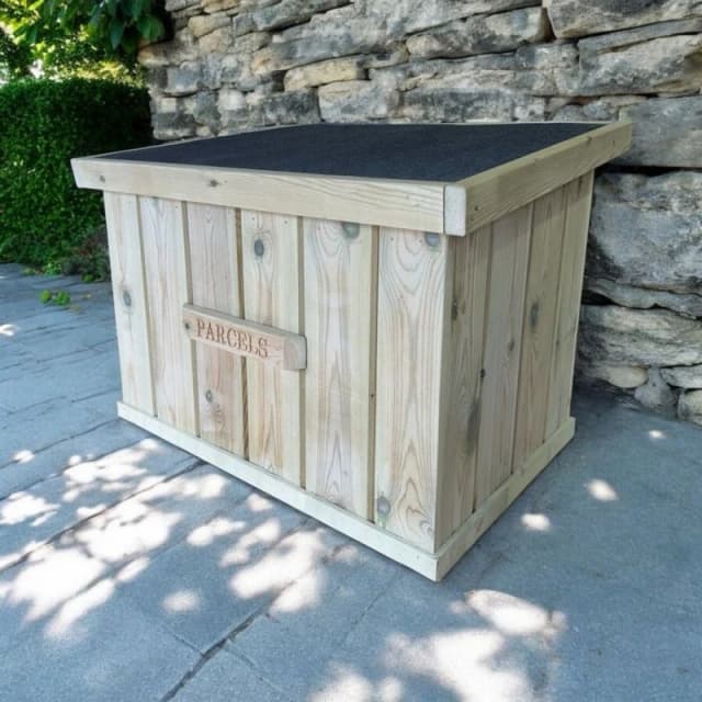 Buttercup Farm Garden Parcel Storage Box - Pressure Treated Wood - L70 x W50 x H50cm in Brown Brown Unisex