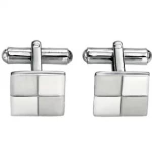 Fred Bennett Stainless Steel Square Matt Polished Cufflinks V319