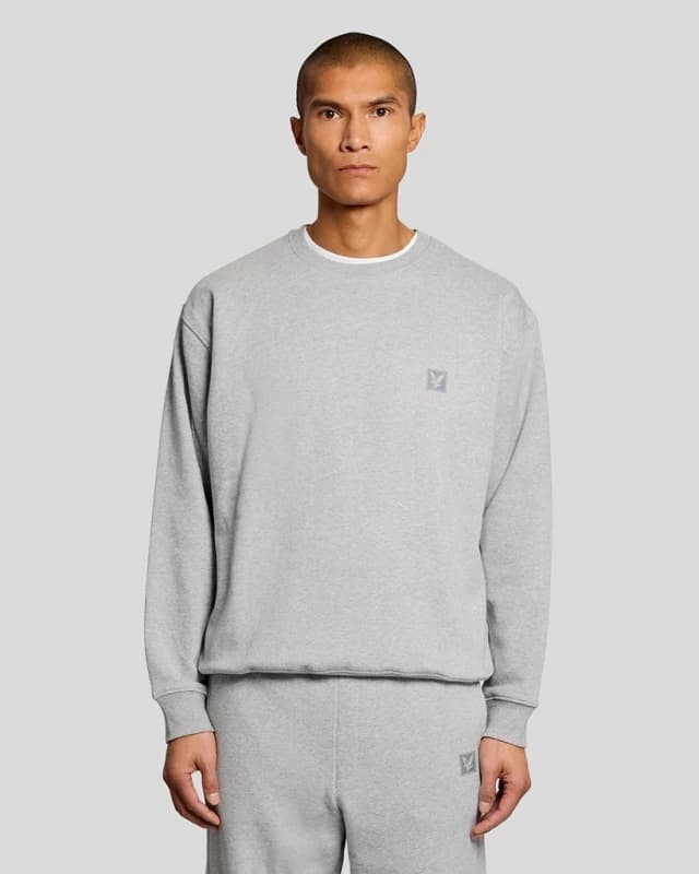 Lyle & Scott Mens Loungewear Crew Neck Pullover in Light Grey Marl
