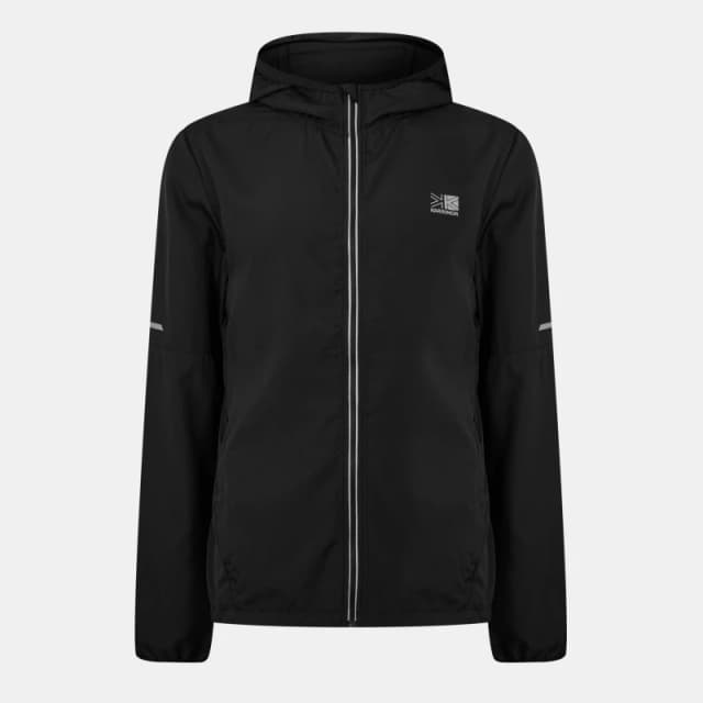 Karrimor Mens Water Resistant Hooded Long Sleeve Performance Running Jacket Black male S