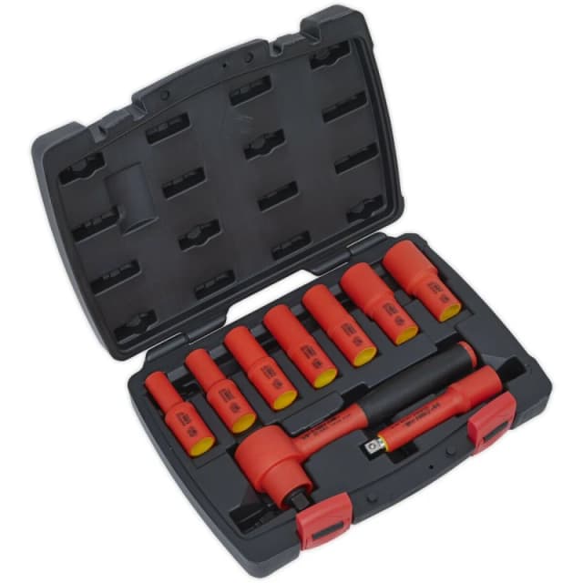 Loops 9pc VDE Insulated Socket & Ratchet Handle Set - 3/8" Square Drive 6 Point Metric Multi